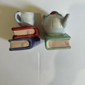 Vintage salt and pepper shakers tea and cup